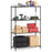 4-Tier Metal Storage Shelving Unit with V-Shaped Wire Rack-Black