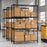4-Tier Metal Storage Shelving Unit with V-Shaped Wire Rack-Black