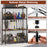 4-Tier Metal Storage Shelving Unit with V-Shaped Wire Rack-Black