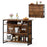 4-Tier Mini Bar Kitchen Island with Footrest and Wine Rack-Coffee