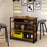 4-Tier Mini Bar Kitchen Island with Footrest and Wine Rack-Coffee
