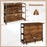 4-Tier Mini Bar Kitchen Island with Footrest and Wine Rack-Coffee