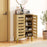 4-Tier Modern Freestanding Wooden Shoe Cabinet with Doors and Removable Shelves-Oak