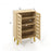 4-Tier Modern Freestanding Wooden Shoe Cabinet with Doors and Removable Shelves-Oak