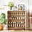 4-Tier Shoe Cabinet 2-Door Storage Organizer with Louvered Door-Natural