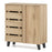 4-Tier Shoe Cabinet 2-Door Storage Organizer with Louvered Door-Natural