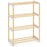 4-Tier Solid Wood Shoe Rack with Slatted Open Shelves-Gray