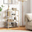4-Tier Solid Wood Shoe Rack with Slatted Open Shelves-Gray