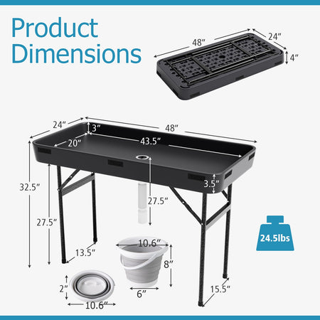 4 Feet Plastic Party Ice Folding Table with Matching Skirt