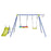 4-in-1 Heavy-Duty Metal Playset with Slide and Basketball Hoop