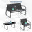 4 Pieces Patio Furniture Set Fabric Lawn Chairs and Loveseat with Glass Coffee Table