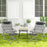 5-Piece Patio Sling Chair Set Folding Lounge Chairs with Footrests and Coffee Table-Gray