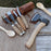 5-Piece Hand-Forged Carving Tool Set with Leather Tool Roll