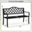 50.5 Inch Patio Bench with Curved Armrests for 2-3 People-Black