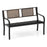 50 Inch Outdoor Metal Garden Bench with Rattan-Like Backrest for 2-3 People-Black