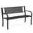 50 Inches Garden Bench with Patterned Backrest and Curved Armrests-Black