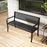 50 Inch Garden Bench with Patterned Backrest and Curved Armrests for 2-3 Person-Black