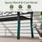 50 Inches Outdoor Garden Bench with Floral Design Backrest and Slatted Seat-Black