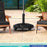 50 LBS Patio Wicker Style Resin Umbrella Base Stand Heavy Duty with Wheels