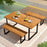 Acacia Wood Dining Table for 6 People Wooden Rectangular Table