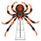 52 Inch Halloween Spider Decoration with 16 Flickering Warm White LEDs
