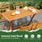 54.5 Inch x 27.5 Inch  Patio Dining Table with Teak Painting and Umbrella Hole