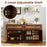 Sideboard Storage Cabinet with Rattan Doors and Drawer-Brown