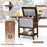 54 Quart Wooden Cooler Cart for Patio Rolling Ice Chest with Shelves-Brown