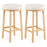 27" Bar Stools Set of 2 Upholstered Barstools with Boucle Fabric Seats-White