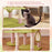 58 Inch Tall Multi-Level Cat Tree Aesthetic Floral Kitten Tower-Pink