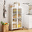 58 Inches Bookcase with Adjustable Shelves and Lockable Wheels-White