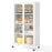 58 Inches Bookcase with Adjustable Shelves and Lockable Wheels-White