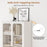 58 Inches Bookcase with Adjustable Shelves and Lockable Wheels-White