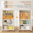 58 Inches Bookcase with Adjustable Shelves and Lockable Wheels-White