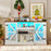 59 Inches Media Console Table with 3-Level Shelves and 22 Dynamic Modes-White