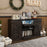 58 Inches TV stand for TVs up to 65 Inches with 20 Color Led Lights-Coffee