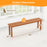 Outdoor 59 Inch Long Patio Dining Backless Wooden Bench with Teak Oil Finish