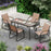 5 Pieces Patio Dining Set with Rectangular Table and Fabric Chairs-Brown