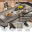 5 Pieces Patio Dining Set with Rectangular Table and Fabric Chairs-Brown
