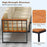 5 Pieces Patio Furniture Set Acacia Wood Sectional Set with Heavy-Duty Metal Frame-Beige