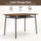 5-Piece Table Set for 4 with Metal Frame and Storage Rack-Brown
