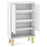 5-Tier Shoe Cabinet with Faux Marble Countertop and Flat Tilting Shelves-White