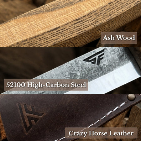 Whittling Sloyd Knife with Leather Sheath, 10 cm (3.94 inches)