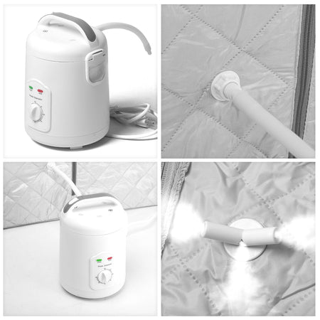 Portable Personal Therapeutic Spa Home Steam Sauna Weight Loss Slimming Detox (Gray Outline)