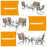 4 Pieces Outdoor Patio Furniture Set with Padded Glider Loveseat and Coffee Table-Brown