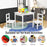 2-in-1 Kids Double-sided Activity Building Block Table with Drawers-White