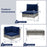 5 Piece Outdoor Furniture Set Patio Rattan Chairs with Tempered Glass Coffee Table-Navy