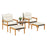 5 Piece Rattan Furniture Set with Square Coffee Table-White