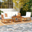 5 Pieces Acacia Wood Patio Furniture Set Outdoor Sectional Conversation Set with Cushions-Off White