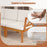 5 Pieces Acacia Wood Patio Furniture Set Outdoor Sectional Conversation Set with Cushions-Off White
